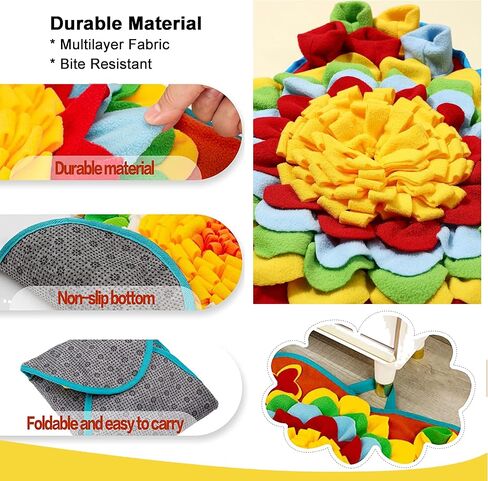 aidudupet snuffle mat للكلاب، الحيوانات الأليفة يعامل حصيرة التغذية للكلاب الصغيرة / المتوسطة السلالة، snuffle mat البطيء تغذية الكلب snuffle mat للتدريب وتخفيف التوتر يشجع مهارات العلف الطبيعية in Kuwait