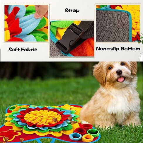 aidudupet snuffle mat للكلاب، الحيوانات الأليفة يعامل حصيرة التغذية للكلاب الصغيرة / المتوسطة السلالة، snuffle mat البطيء تغذية الكلب snuffle mat للتدريب وتخفيف التوتر يشجع مهارات العلف الطبيعية in Kuwait