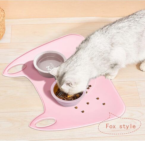Silicone Pet Feeding Mat, Waterproof Silicone pet Food mat - Slow Feeder Mat Licking Mat Premium Lick Mats - Pet Grooming Gloves, Silicone Dog Bathing Gloves for Dogs, Cats & Other Pet - 4 PCS in Saudi Arabia