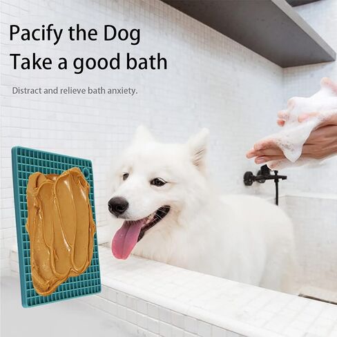 Silicone Pet Feeding Mat, Waterproof Silicone pet Food mat - Slow Feeder Mat Licking Mat Premium Lick Mats - Pet Grooming Gloves, Silicone Dog Bathing Gloves for Dogs, Cats & Other Pet - 4 PCS in Saudi Arabia