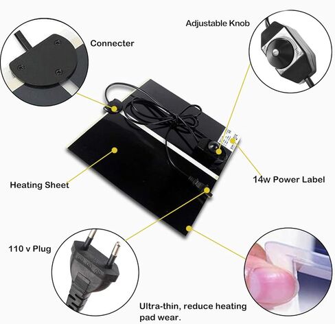 لينيفار قطعتان من وسادات تسخين الزواحف لضبط درجة الحرارة تحت الخزان للسلاحف والسلاحف الملتحية والتنين والثعبان والسحلية والسلطعون الناسك (14 واط) in Kuwait