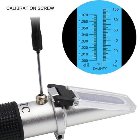 Wisecoco Salinity Refractometer, Double Scale 0‑100 PPT 1.000‑1.070 Portable ATC Salinity Meter, for Aquarium Marine Monitoring Agriculture Fish Farming in Saudi Arabia