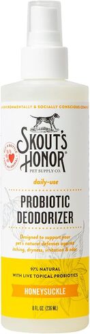 SKOUT'S HONOR: Probiotic Deodorizer With Avocado Oil Hydrates and Deodorizes Fur, Supports Pet’s Natural Defenses, PH-Balanced, Sulfate Free - Honeysuckle, 8 oz. in Saudi Arabia