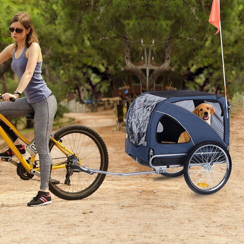 Sepnine Leonpets 3 in 1 Large Pet Dog Bike Trailer with a 12" Jogger Wheel and a 6" Stroller Wheel, Quick Set-up and Fold Down with Bicycle Coupler (Blue) in Saudi Arabia