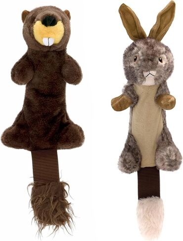 Pet Factory Shake & Squeak Critter Tugz Jr. Plush Dog Toy, Randomly Selected - Raccoon OR Squirrel, One Size in Saudi Arabia