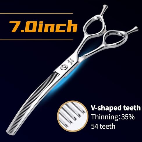 مقصات تهذيب الكلاب من Fenice Peak مقص تخفيف منحني للكلاب والقطط مقصات تشذيب الجسم والوجه 440C 7.5 بوصة in Kuwait