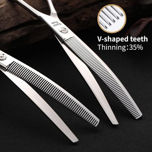 مقصات تهذيب الكلاب من Fenice Peak مقص تخفيف منحني للكلاب والقطط مقصات تشذيب الجسم والوجه 440C 7.5 بوصة in Kuwait