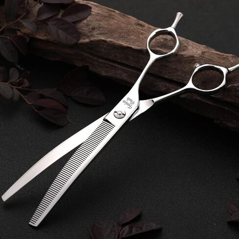 مقصات تهذيب الكلاب من Fenice Peak مقص تخفيف منحني للكلاب والقطط مقصات تشذيب الجسم والوجه 440C 7.5 بوصة in Kuwait