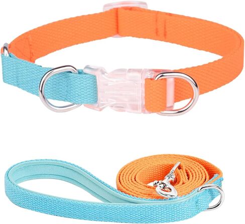 Dog Collar with Buckle Adjustable Safety Dog Collars for Small Dogs, Puppy Collar and Leash Set, Pink Dog Collar, Soft Breathable Nylon Pet Cat Collar in Kuwait