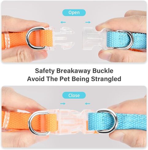 Dog Collar with Buckle Adjustable Safety Dog Collars for Small Dogs, Puppy Collar and Leash Set, Pink Dog Collar, Soft Breathable Nylon Pet Cat Collar in Kuwait