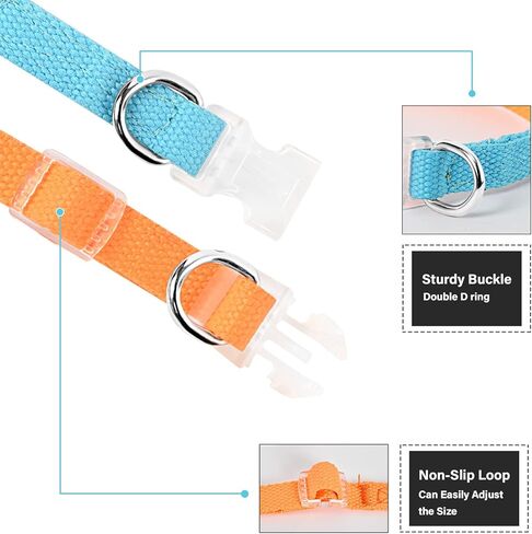 Dog Collar with Buckle Adjustable Safety Dog Collars for Small Dogs, Puppy Collar and Leash Set, Pink Dog Collar, Soft Breathable Nylon Pet Cat Collar in Kuwait