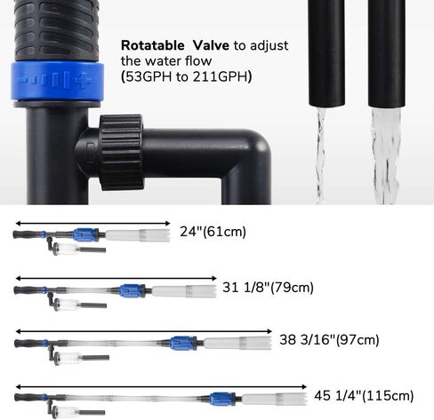 Yescom AquaBasik الكهربائية حوض السمك حوض السمك الرمل الحصى منظف مغير المياه التلقائي أنبوب سيفون فلتر مضخة فراغ in Kuwait