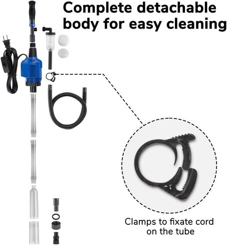 Yescom AquaBasik الكهربائية حوض السمك حوض السمك الرمل الحصى منظف مغير المياه التلقائي أنبوب سيفون فلتر مضخة فراغ in Kuwait