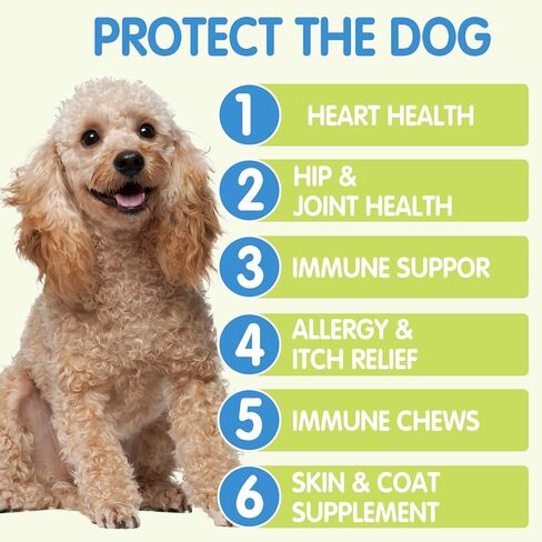 علاجات تخفيف حساسية الكلاب مع أوميغا 3 + يقطين + إنزيمات، مضغ تخفيف حساسية الكلاب، تخفيف الحكة للكلاب، علاجات مضادة للحكة - الجلد والفرو + مكمل هضمي مناعي in Kuwait