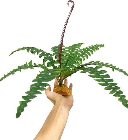 Reptile Artificial Plants with Base, Terrarium Decor Amphibian Habitat Plant, Bearded Dragon Tank Accessories fit Gecko Lizard Chameleon Snake Frog - Monstera Adansonni in Saudi Arabia