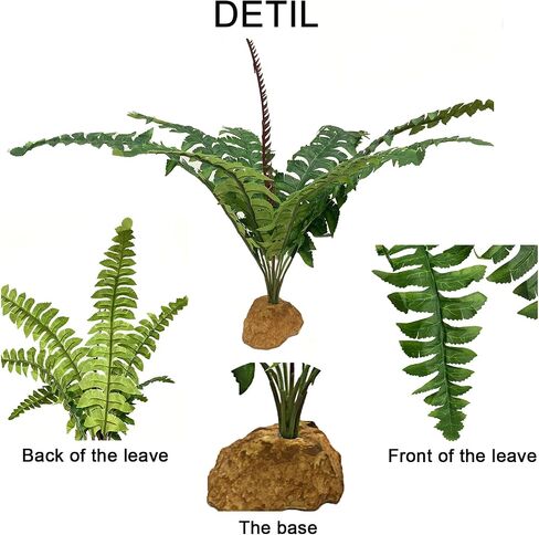 Reptile Artificial Plants with Base, Terrarium Decor Amphibian Habitat Plant, Bearded Dragon Tank Accessories fit Gecko Lizard Chameleon Snake Frog - Monstera Adansonni in Saudi Arabia