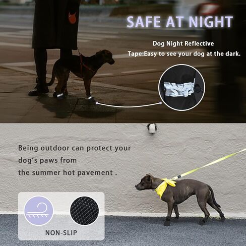 8PCs Small Dog Shoes Cat Dog Paw Protector Boots for Summer Hot Pavement for Large Dogs Animals with Anti-Slip Sole and Reflective Straps(Pink+Pink,Size 7) in Kuwait