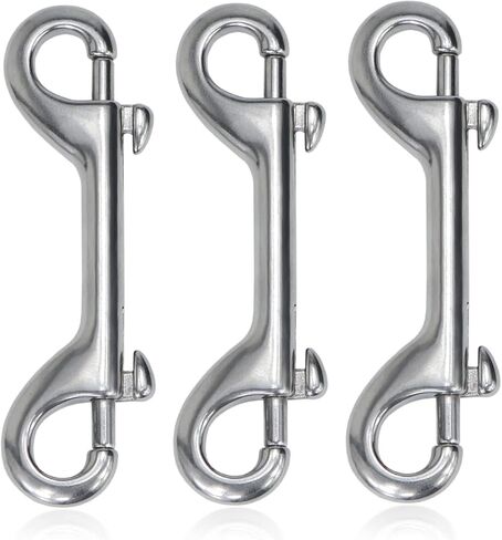 Wontee مزدوجة نهاية الترباس يستقر 316 الفولاذ المقاوم للصدأ المفاجئة السنانير الربيع السنانير لسلاسل الكلاب، حلقات المفاتيح، أغذية الحيوانات الأليفة / دلاء المياه، قفل البوابة، ربط سلسلة ربط السور، 3 حزم (4-1 / 2 "(115mm)) in Kuwait