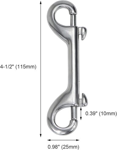 Wontee مزدوجة نهاية الترباس يستقر 316 الفولاذ المقاوم للصدأ المفاجئة السنانير الربيع السنانير لسلاسل الكلاب، حلقات المفاتيح، أغذية الحيوانات الأليفة / دلاء المياه، قفل البوابة، ربط سلسلة ربط السور، 3 حزم (4-1 / 2 "(115mm)) in Kuwait