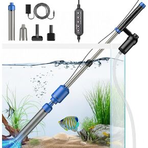 بيدي منظف حصى حوض السمك الكهربائي، منظف حصى حوض السمك، مجموعة مكنسة كهربائية اوتوماتيكية 6 في 1 لتغيير المياه وغسل الرمال مع تدفق مياه قابل للتعديل، تيار مستمر 24 فولت in Kuwait