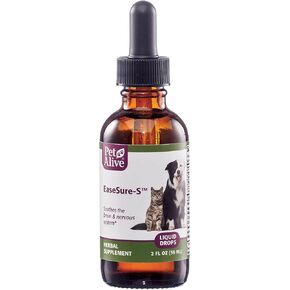 PetAlive EaseSure-S - مكمل عشبي طبيعي بالكامل لعلاج أعراض نوبات الحيوانات الأليفة - يقلل من حركات العضلات اللاإرادية والارتعاش لدى الكلاب والقطط - 59 مل