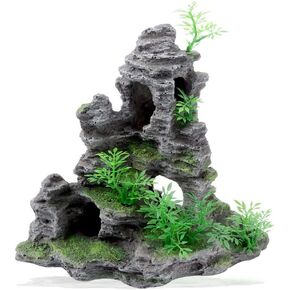 YXQ Aquarium Ornament Mountain Decor Stone Statue Rockery Cave Landscape for Fish Tank Decorations, Large in Kuwait