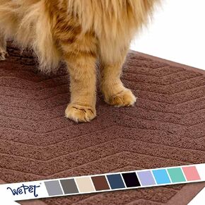 حصيرة صندوق فضلات القطط من WePet، وسادة Kitty Premium PVC، سجادة محاصرة متينة، خالية من الفثالات، مقاومة للبول، تحكم في التشتت، مقاس L 35 × 23، أزرق داكن