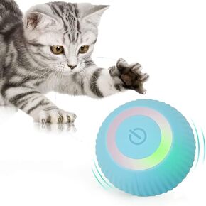 BSROBOTIC Interactive Cat Toy Ball - Automatic Rolling & Smart Stay Modes, USB Rechargeable, Safe Soft Silicone, Obstacle Avoidance,Indoor Kitten Exercise & Training Toy for Cats and Dogs in Kuwait