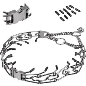 Pinch Prong Collar for Dogs, Adjustable Dog Training Choke Spike No Pull Martingale Collars with Quick Release Buckle for Small Medium Large Dogs Stainless Steel (12"~28" Silver 3.0mm) in Saudi Arabia