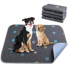 Washable Puppy Dog Pee Pad, 2PCS 100% Waterproof Whelping Training Mat for Puppy/Senior Dog, Fast Drying Reusable Puppy Pads for Indoor, Outdoor and Car Travel- 18'' x 24''