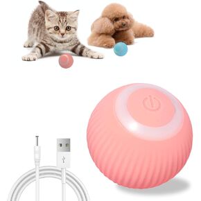 Automatic Active Rolling Ball for Dogs Self Moving Balls, Interactive Cat Ball Toy with LED Lights, USB Rechargeable, Silicone Surface (Blue) in Saudi Arabia