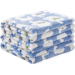 1 Pack 3 Blankets Super Soft Fluffy Premium Cute Elephant Pattern Pet Blanket Flannel Throw for Dog Puppy Cat Blue/Pink/Yellow Small(23x16 inch)