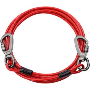 كابل ربط الكلب، ربطة عنق للكلاب بطول 10 أقدام مع خطاف دوار للكلاب في الفناء شديد التحمل، سلاسل للكلاب في الخارج للتخييم واللعب والفناء الخلفي حتى 165 رطلاً in Kuwait