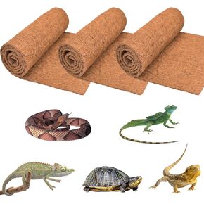 ZeeDix 3 Pieces Coconut Fiber Reptile Substrate Mat, 12 x 20 inches Natural Coco Mat Reptile Carpet Coco Fiber Liner Turtle Bedding Reptile Terrarium Liner for Lizard Snake Turtle Gecko Bearded Dragon in Saudi Arabia