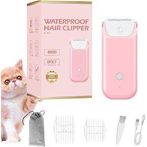 Women Bikini Trimmer - Pretty Mini Wet/Dry Body Shaver Groomer Waterproof Rechargeable Cordless Hair Removal Razor for Gental Grooming Blue