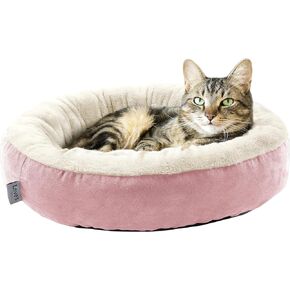 Love's cabin Round Donut Cat and Dog Cushion Bed, 20in Bed for Cats or Small Dogs, Anti-Slip & Water-Resistant Bottom, Super Soft Durable Fabric Pet Beds, Washable Luxury Cat & Dog Bed Gray in Saudi Arabia