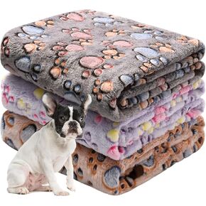 بطانيات كلب Awaytail للكلاب المتوسطة، بطانيات جرو للأريكة، بطانيات للحيوانات الأليفة لغطاء سرير الكلاب، بطانية قطط، بطانيات صوف ناعمة للكلاب والقطط، 76.2 سم × 50.8 سم (أسمر + أرجواني + بني، 3 عبوات) in Kuwait