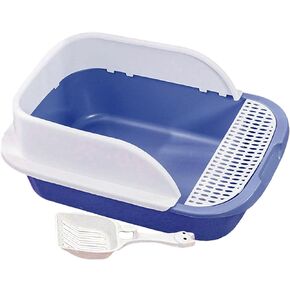 Cat Litter Boxes for Indoor Cats with Spray and Scatter Shield Tall Cat Litter Box with Scoop Cat Litter Tray Kitty Litter Tray Low Profile, Blue, Medium in Saudi Arabia