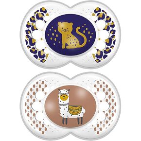 MAM Day & Night Pacifier Value Pack (1 Day & 2 Night Pacifiers) & Baby Pacifier 6+ Months, Best for Breastfed Babies, ‘Crystal' Design Collection, Boy, 2 Count in Kuwait