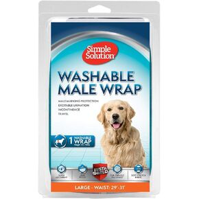 Simple Solution Washable Male Dog Diapers | Absorbent Male Wraps with Leak Proof Fit | Excitable Urination, Incontinence, or Male Marking | 1 Reusable Dog Diaper Per Pack, Whites & Tans, Large (11242) in Saudi Arabia