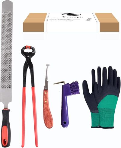 Ueemph Farrier Tools 16-inch,Horseshoe Pliers Tool for Horses,Rasp Hoof Cutter Set, Horses Hoof Trimmers Tools, Suitable for hoof Trimming of Goats, Sheep, Alpaca, Pigs, Horse Pick, Cattle, Donkeys. in Kuwait