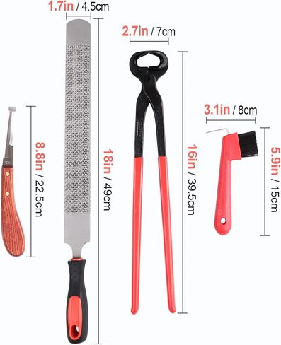 Ueemph Farrier Tools 16-inch,Horseshoe Pliers Tool for Horses,Rasp Hoof Cutter Set, Horses Hoof Trimmers Tools, Suitable for hoof Trimming of Goats, Sheep, Alpaca, Pigs, Horse Pick, Cattle, Donkeys. in Kuwait