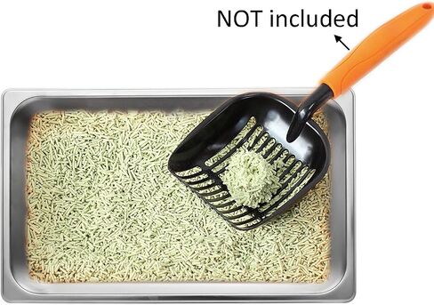 Kichwit Stainless Steel Cat Litter Box for Elderly Cats, Arthritic Cats, Small Kittens, Litter Pan for Hamsters Rabbits, Non Stick Smooth Surface, 21.1" L x 13.1" W x 4" H in Saudi Arabia