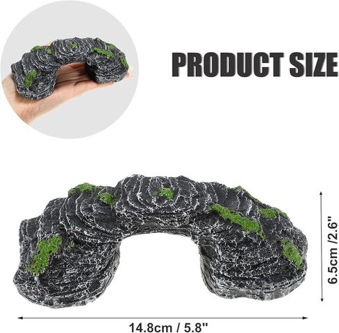 VOCOSTE Turtle Basking Platform, Reptile Climbing Shale Resin Tortoise Rock Aquarium Ornament, Black, Green, 5.8"x2.6"x1.9" in Saudi Arabia