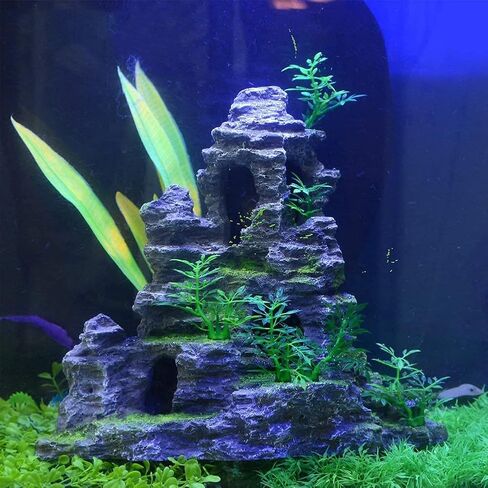 YXQ Aquarium Ornament Mountain Decor Stone Statue Rockery Cave Landscape for Fish Tank Decorations, Large in Saudi Arabia