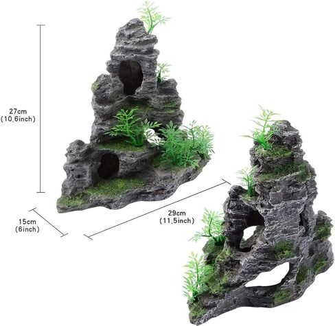YXQ Aquarium Ornament Mountain Decor Stone Statue Rockery Cave Landscape for Fish Tank Decorations, Large in Saudi Arabia