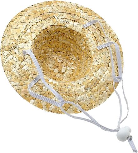 POPETPOP الحيوانات الأليفة زهرة القش قبعة الكلب الربيع الصيف Sunhat لطيف المنسوجة القش قبعة زي ملحق حجم S (زهرة وردية) in Kuwait