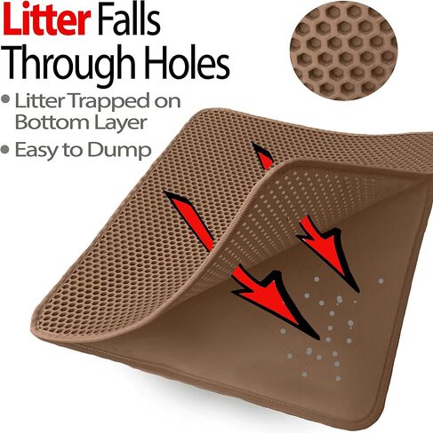 iPrimio Cat Litter Trapper Mat, Waterproof, Double Layer, 30" x 23", Brown in Saudi Arabia