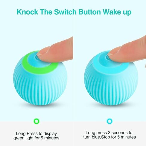 BSROBOTIC Interactive Cat Toy Ball - Automatic Rolling & Smart Stay Modes, USB Rechargeable, Safe Soft Silicone, Obstacle Avoidance,Indoor Kitten Exercise & Training Toy for Cats and Dogs in Kuwait