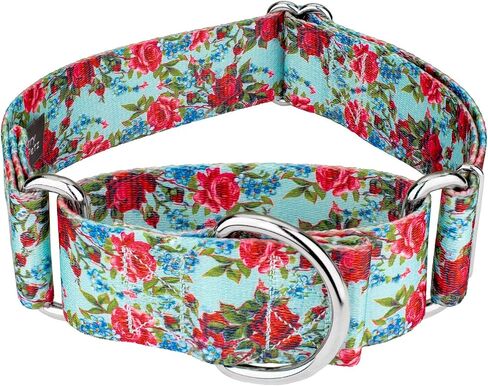 Country Brook Petz - طوق الكلب Potpourri Martingale - مجموعة الأزهار مع 6 تصاميم ساحرة (1 1/2 بوصة، متوسط) in Kuwait
